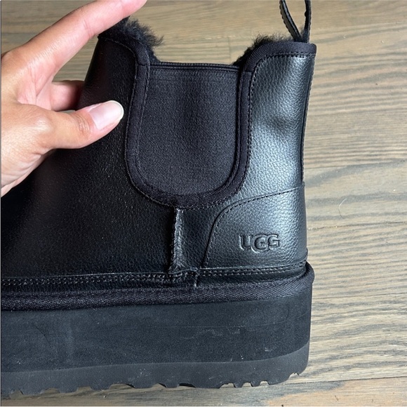 UGG Black Leather Platform Boots - Picture 3 of 3